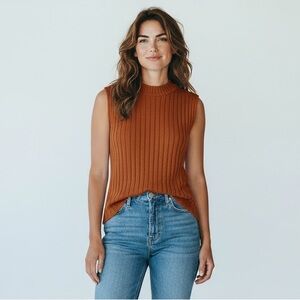 Zara Open Back‎ Knit Sleeveless Sweater Top size L